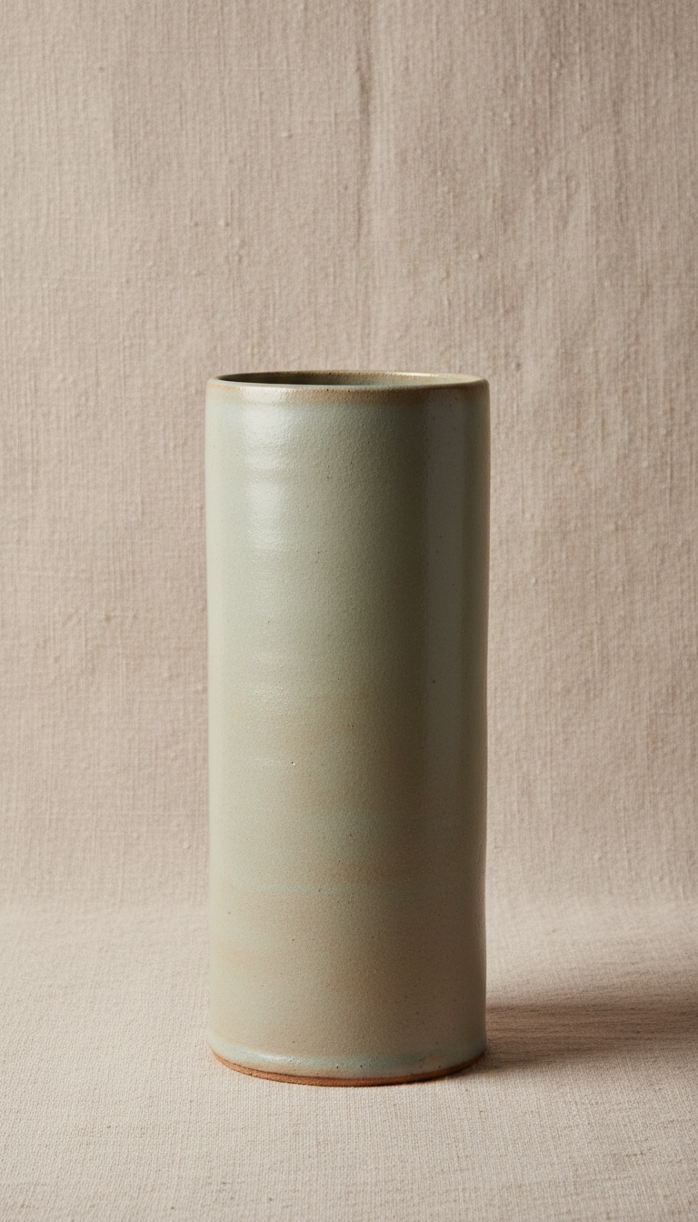 Tall Sage Mist Ceramic Vase