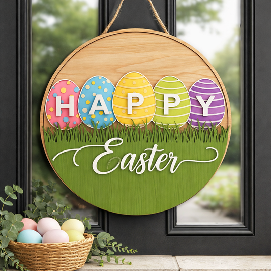 Spring Meadow Easter Egg Door Sign