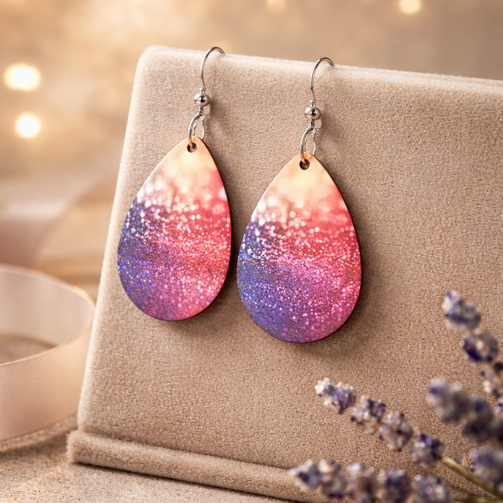 Sunset Stardust Teardrop Earrings
