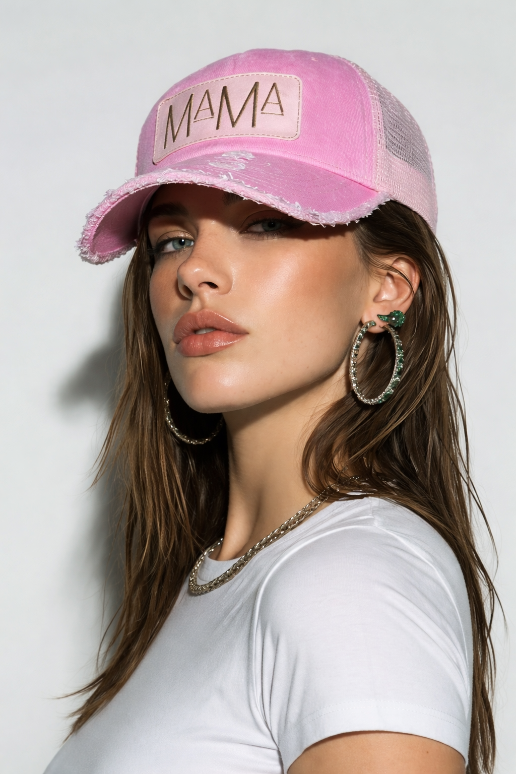 Distressed Mama Mesh Cap