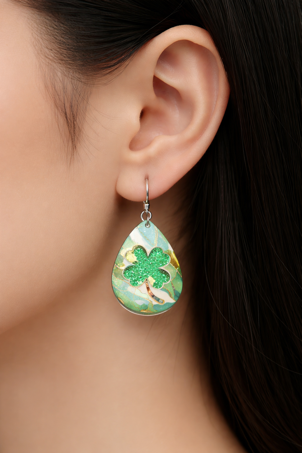 Lucky Clover Teardrop Earrings