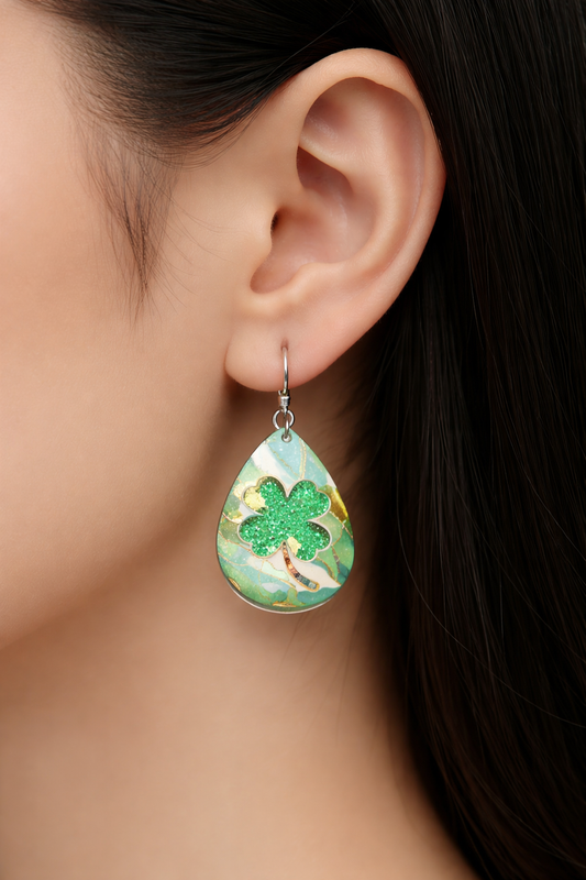 Lucky Clover Teardrop Earrings