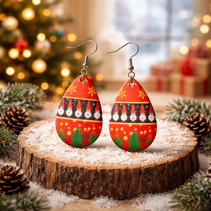 Gnomes For The Holidays Teardrop Earrings