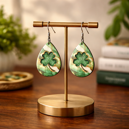 Lucky Clover Teardrop Earrings