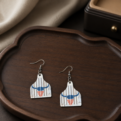 Star, Stripes, & Steer Earrings