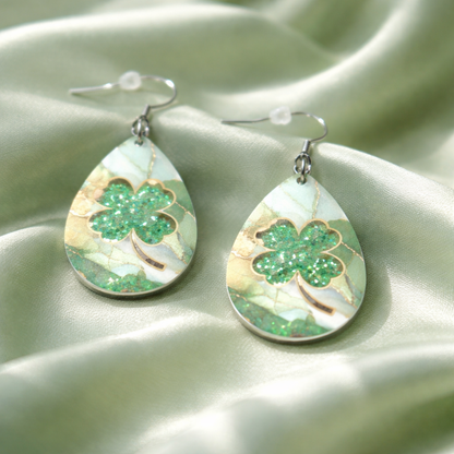 Lucky Clover Teardrop Earrings