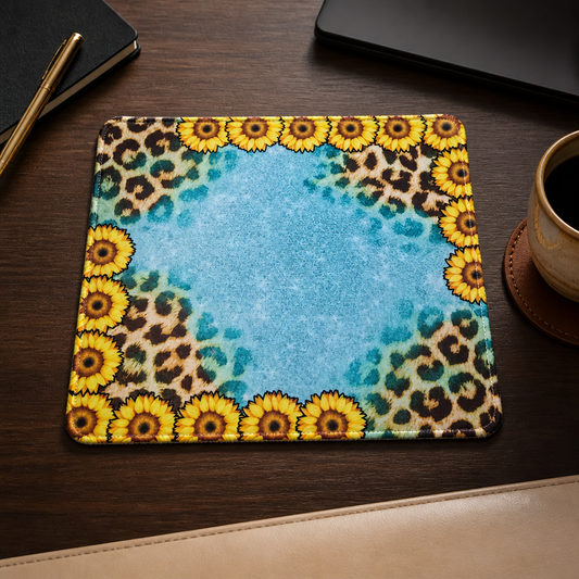 Sunflower & Leopard Print Mouse Pad