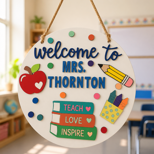 Personalized Teacher Classroom Door Hanger