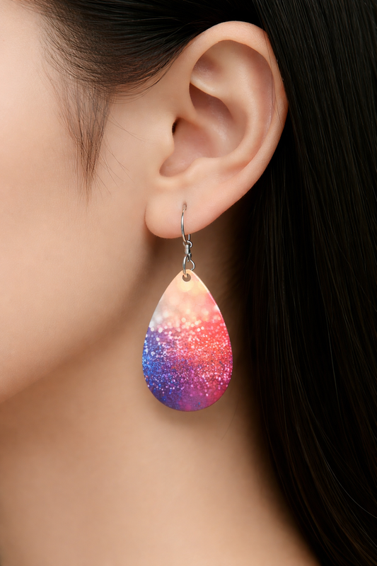 Sunset Stardust Teardrop Earrings