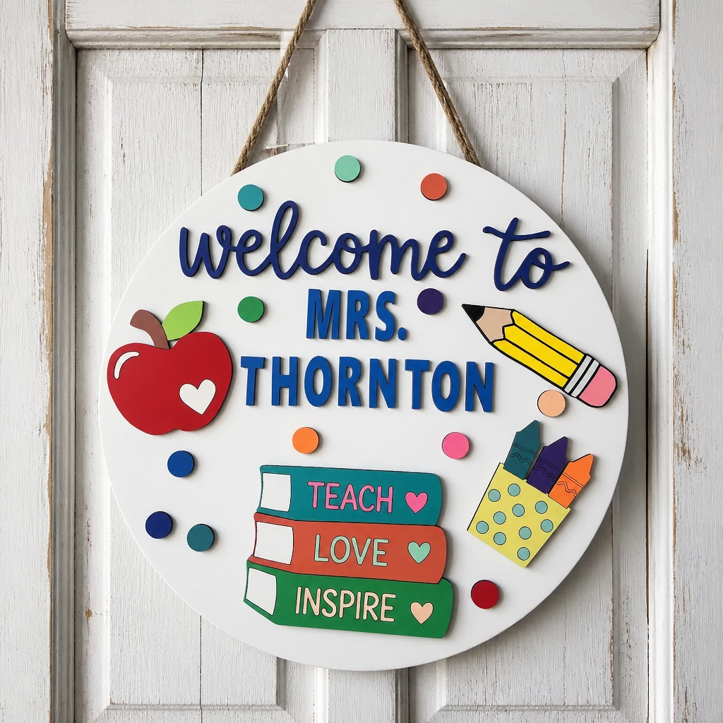 Personalized Teacher Classroom Door Hanger
