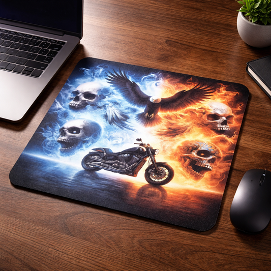 Fire & Ice Rider Mouse Pad