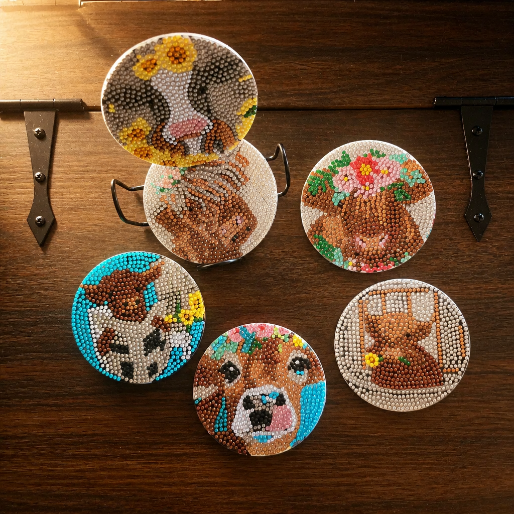 Heifer Please Sparkle Highland Cow Coasters