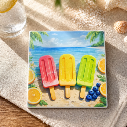 Tropical Paradise Ceramic Coaster Set
