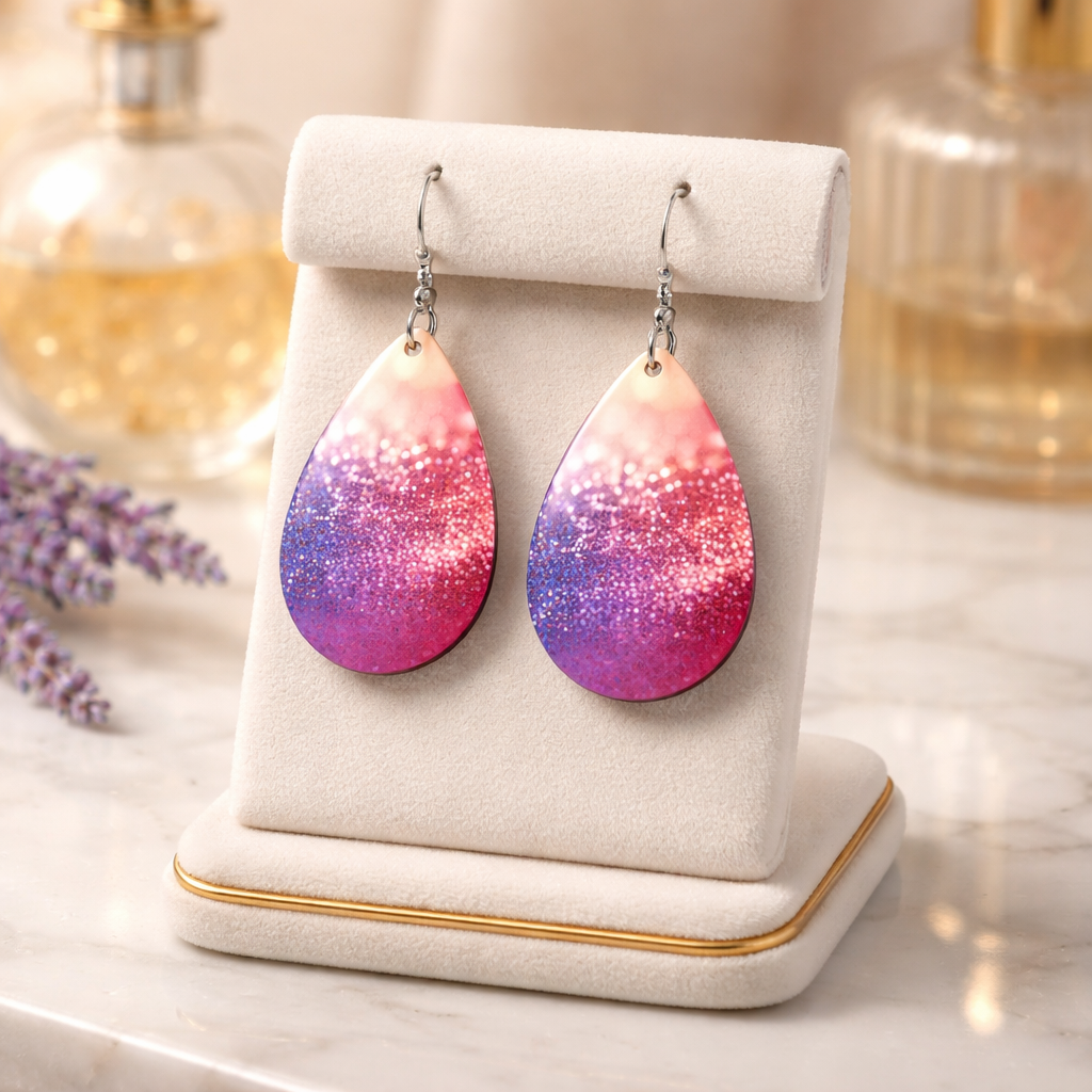 Sunset Stardust Teardrop Earrings
