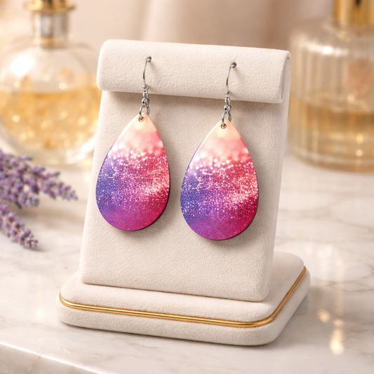 Sunset Stardust Teardrop Earrings