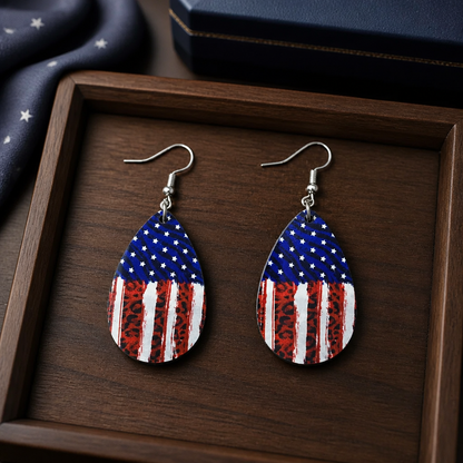 Stars & Stripes Teardrop Earrings