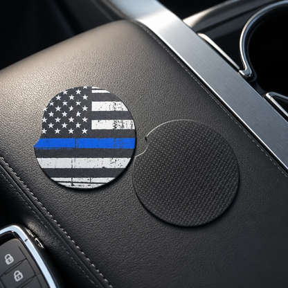 Thin Blue Line Police Car Coaster Set
