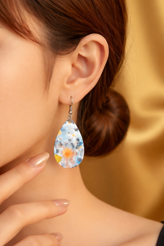 Petal Glow Teardrop Earrings