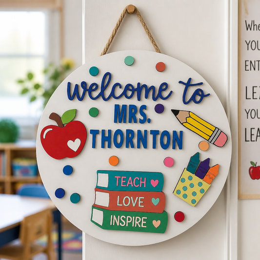 Personalized Teacher Classroom Door Hanger
