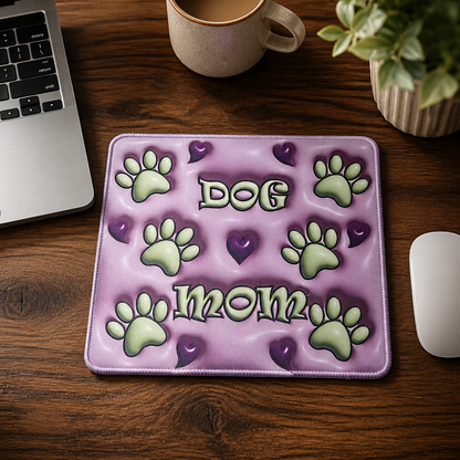 Dog Mom 3D Puff Mouse Pad