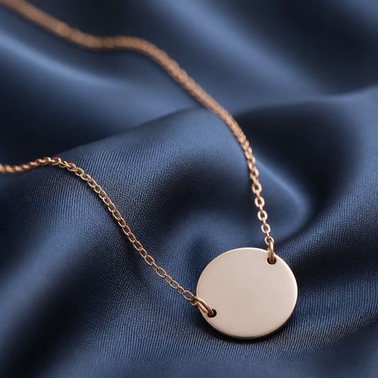 Rose Gold Stainless Steel Engravable Disc Bracelet
