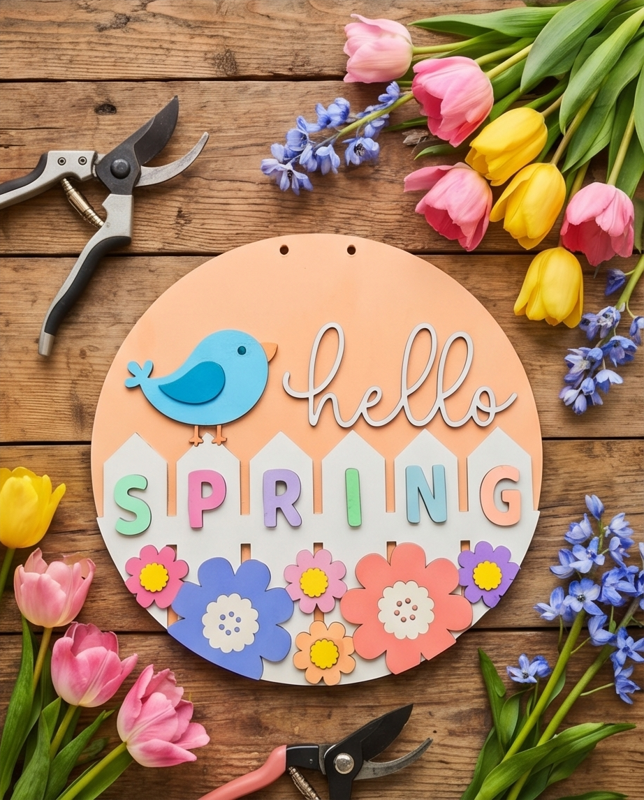 Bloom & Bird Spring Door Hanger
