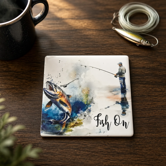 Gone Fishing Ceramic Coaster Set