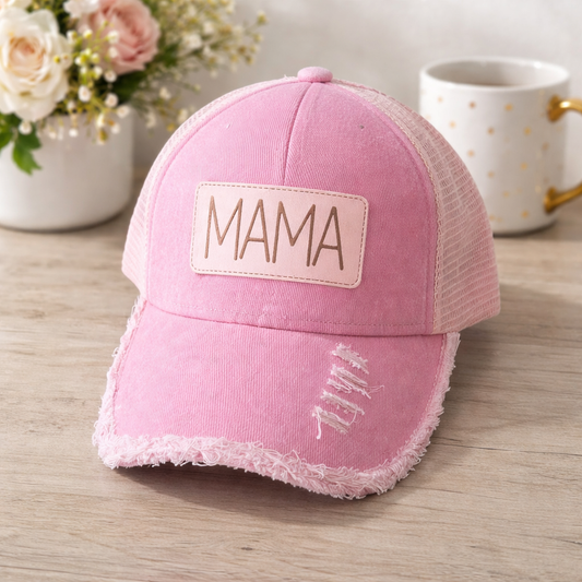 Distressed Mama Mesh Cap