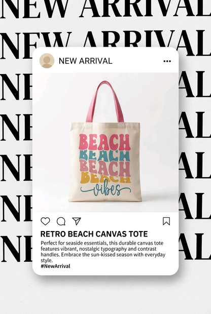 Beach Vibes Canvas Tote Bag