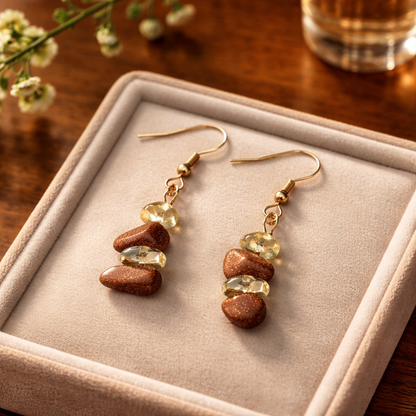 Golden Ember Drop Earrings