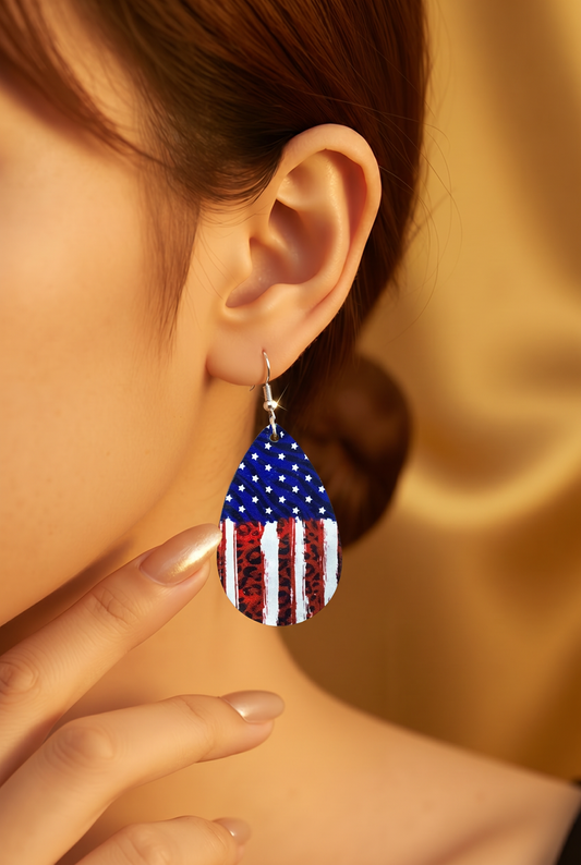 Stars & Stripes Teardrop Earrings