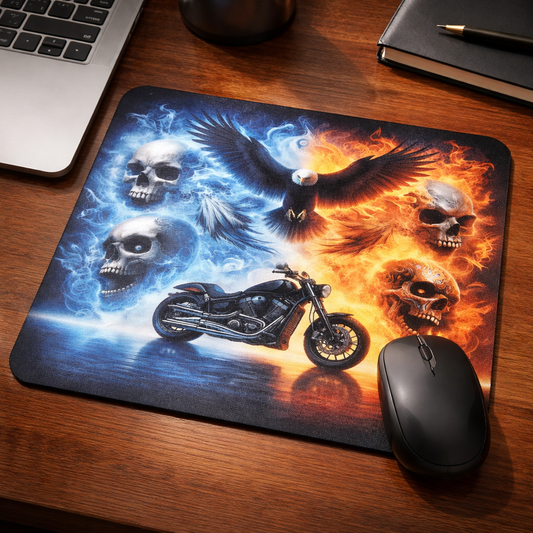 Fire & Ice Rider Mouse Pad