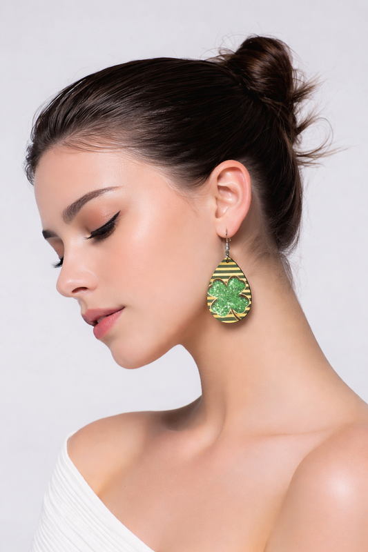 Shamrock Glitter Earrings