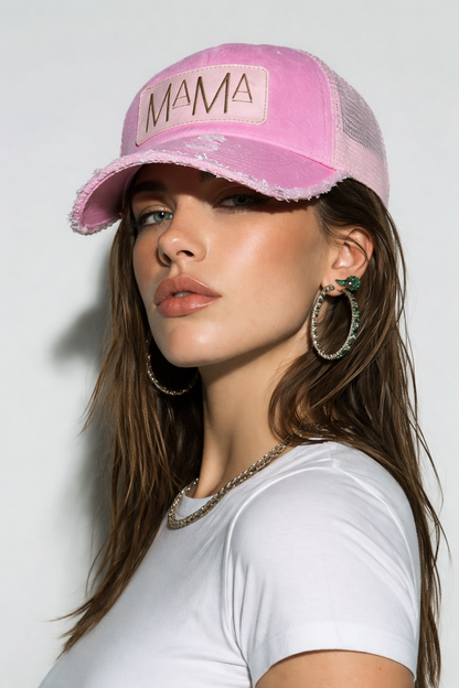 Distressed Mama Mesh Cap