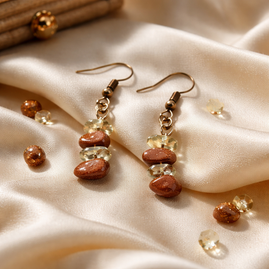 Golden Ember Drop Earrings