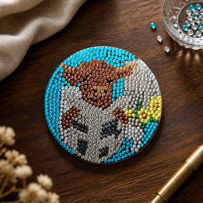 Heifer Please Sparkle Highland Cow Coasters