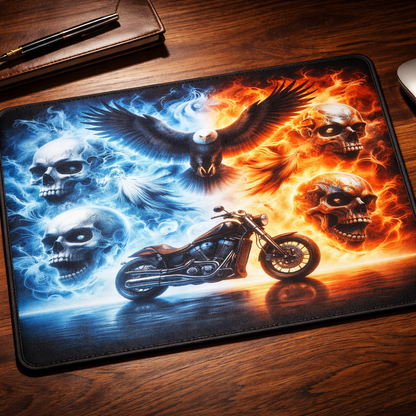 Fire & Ice Rider Mouse Pad