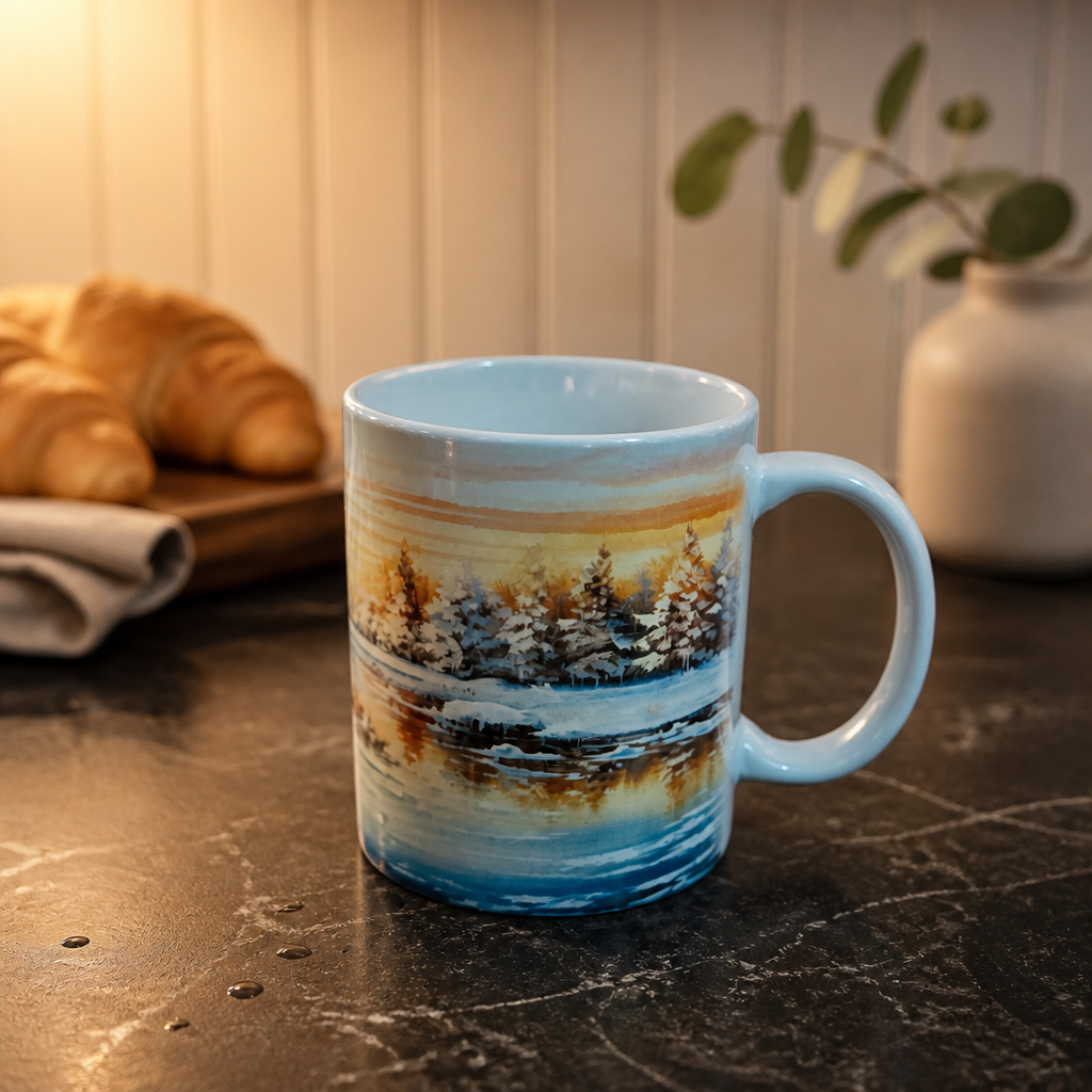 Winter Reflections Scenic Ceramic Coffee Mug – 11oz