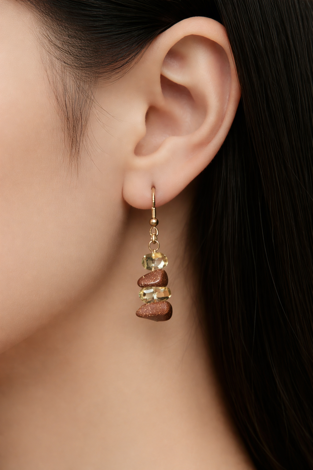 Golden Ember Drop Earrings