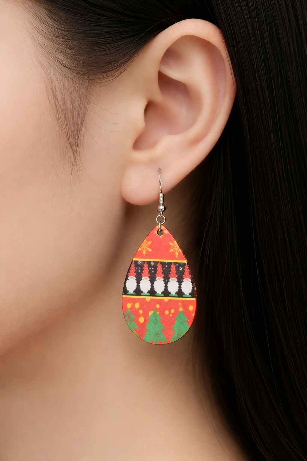 Gnomes For The Holidays Teardrop Earrings