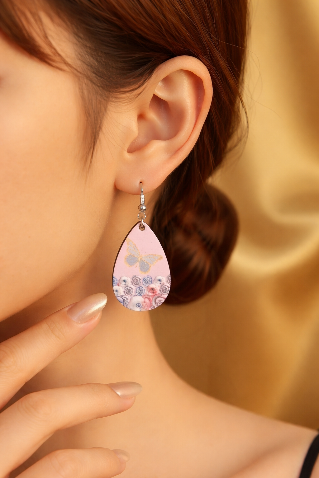 Pink Petal & Butterfly Teardrops