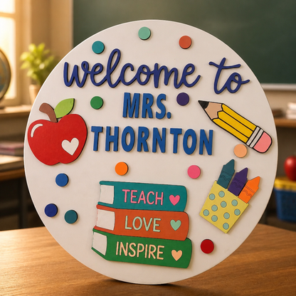 Personalized Teacher Classroom Door Hanger