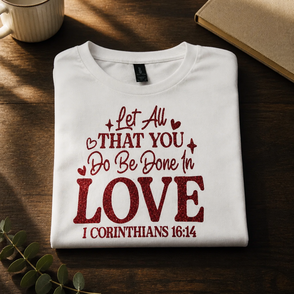 Let All That You Do Be Done in Love Christian T-Shirt – 1 Corinthians 16:14