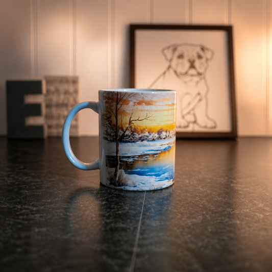 Winter Reflections Scenic Ceramic Coffee Mug – 11oz