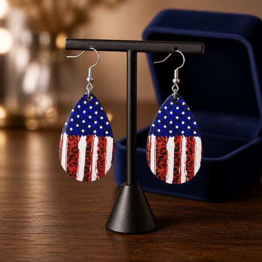 Stars & Stripes Teardrop Earrings