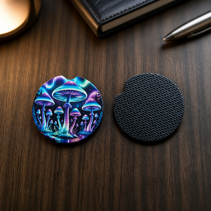 Enchanted Mushroom Forest Car Coaster Set